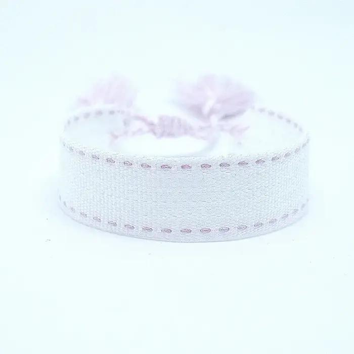 Bracelet brodé série Boho violet pour femmes, cadeau de saint valentin, pompon tissé à la main, régl