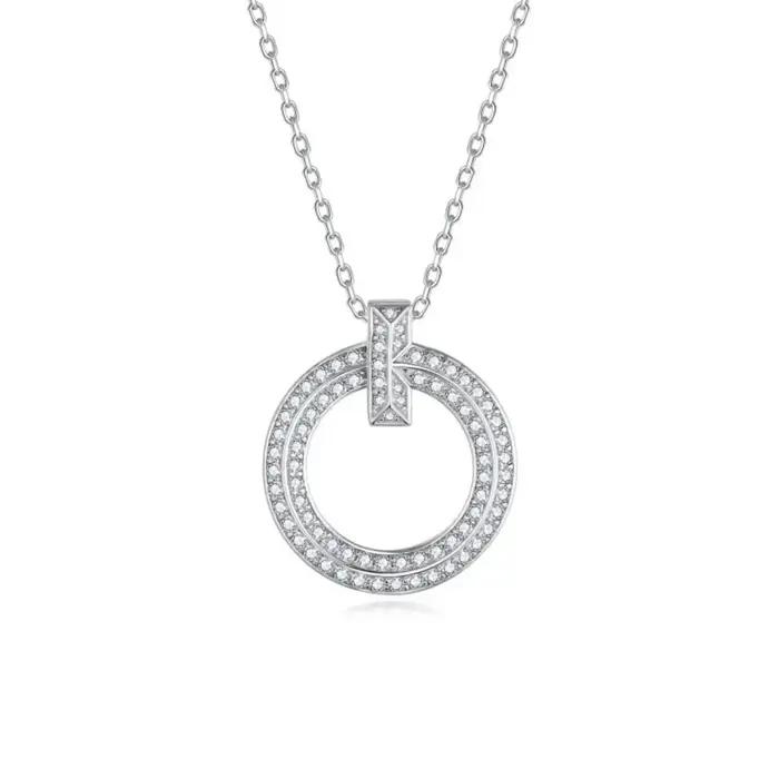 Collier en Moissanite avec certificat, chaîne en argent sterling 925 pour femmes, bijou de luxe élégant pour occasions spéciales