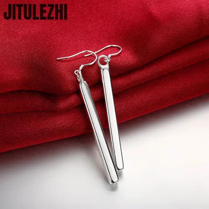 Boucles d'oreilles pendantes en argent Sterling 925, bijoux à la mode de haute qualité, longues boucles d'oreilles à géométrie, cadeaux pour femmes
