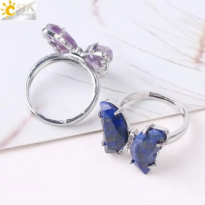 Bague en cristal couleur or avec pierres précieuses naturelles et motifs d'animaux de compagnie pour femmes occasions spéciales soirée cocktail soirée de gala cadeau romantique