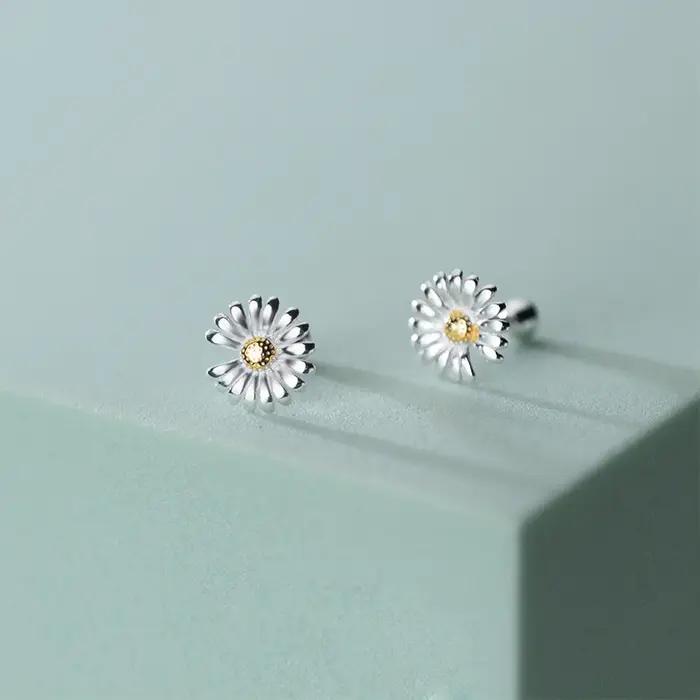 Boucles d'oreilles La Monada en argent sterling 925 avec motif plante pour femmes, idéales pour les occasions spéciales et la sophistication élégante