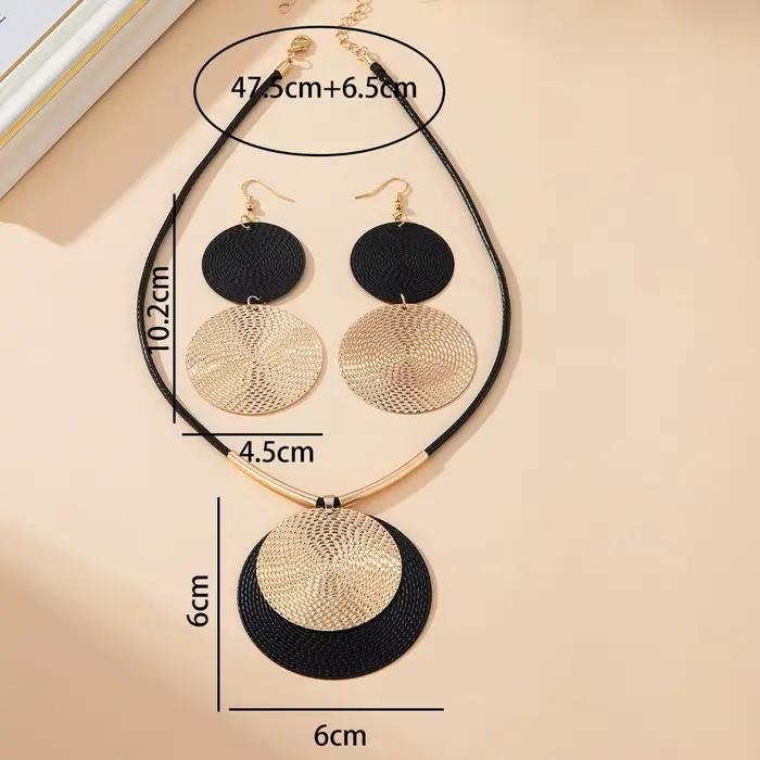 Grand collier pendentif rond Vintage pour femmes
