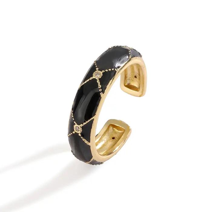 Bagues en laiton plaqué or 18 carats pour femmes