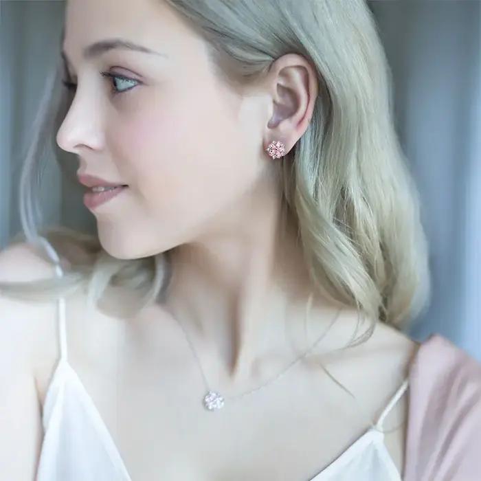 Boucles d'oreilles flocon de neige en argent Sterling 925