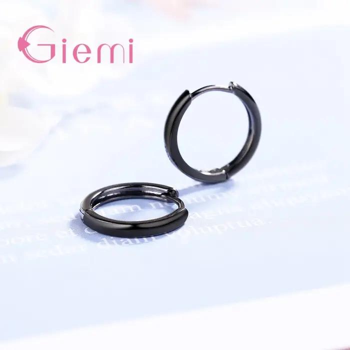 925 boucles d'oreilles en argent Sterling Style concis bijoux de mode pour femmes filles anniversaire cadeau de fiançailles deux couleurs