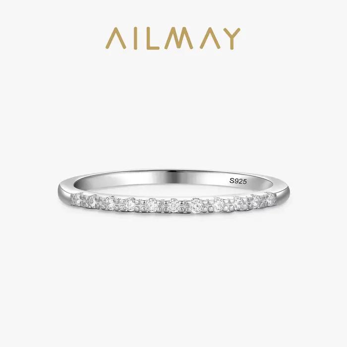 Ailmay – bague empilable en argent Sterling 925 véritable pour femmes, de qualité supérieure, Design