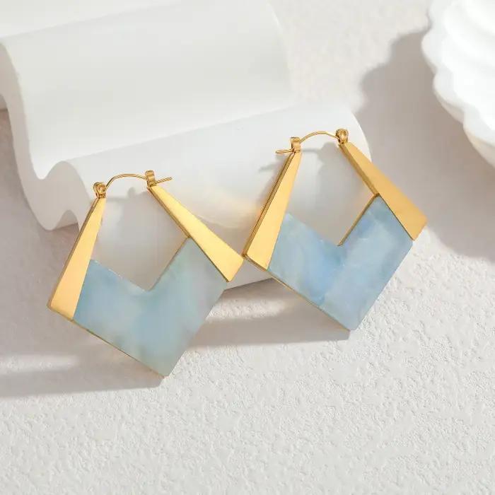 Loe | Boucles d'oreilles géométriques en forme de losange colorées