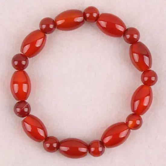 Bracelet de perles de riz cornaline 10x14mm, bijoux extensibles, 8 pouces L