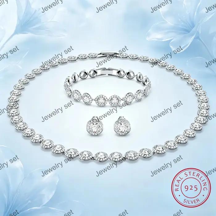 Collier Angelic-Conjunto avec détails de coupe ronde