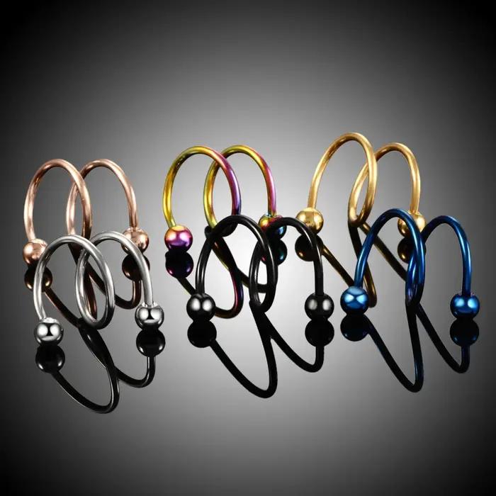 Boucles d'oreilles spirales en acier médical hypoallergénique pour piercing lèvres nez oreilles styles modernes femme occasions spéciales