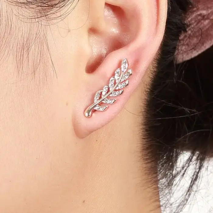 Boucles d'oreilles feuilles ajourées pour femmes