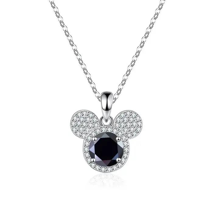 PomerceJelly-Pendentif en argent regardé S925 pour femme, 1 carat Moissanite, collier de diamants, m