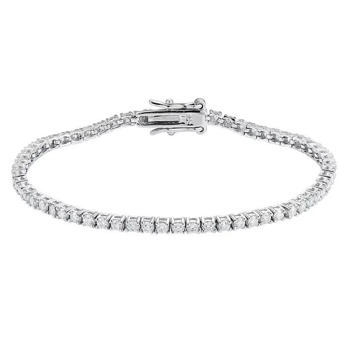 Bracelet tennis YLMyself en argent 925 avec diamants moissanite de 2 mm, 14-22 cm, bijoux fins pour