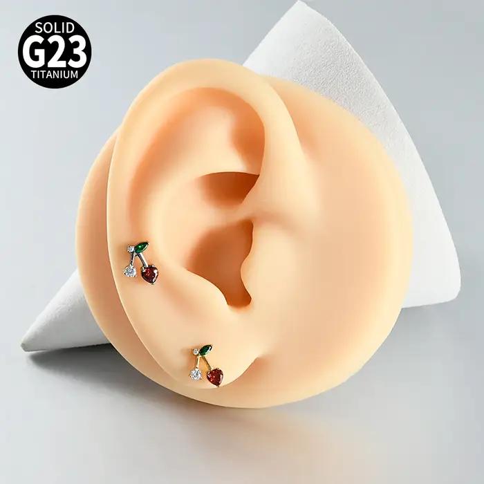 Boucles d'oreilles Dreamlee en titane style moderne triangle zircone cubique pour piercing cartilage tragus helix lobe ajustement supérieur femme occasions spéciales
