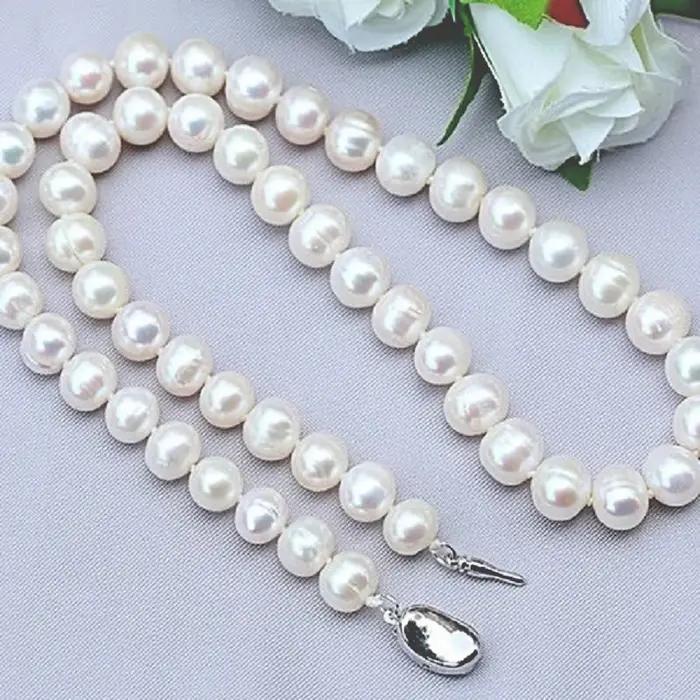 Grand collier de perles d'eau douce 100% naturelles, 11-12-13-15mm, bijoux en argent Sterling 925, c
