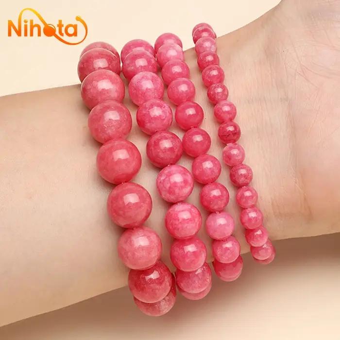 Bracelets en calcédoine rouge rhodochros