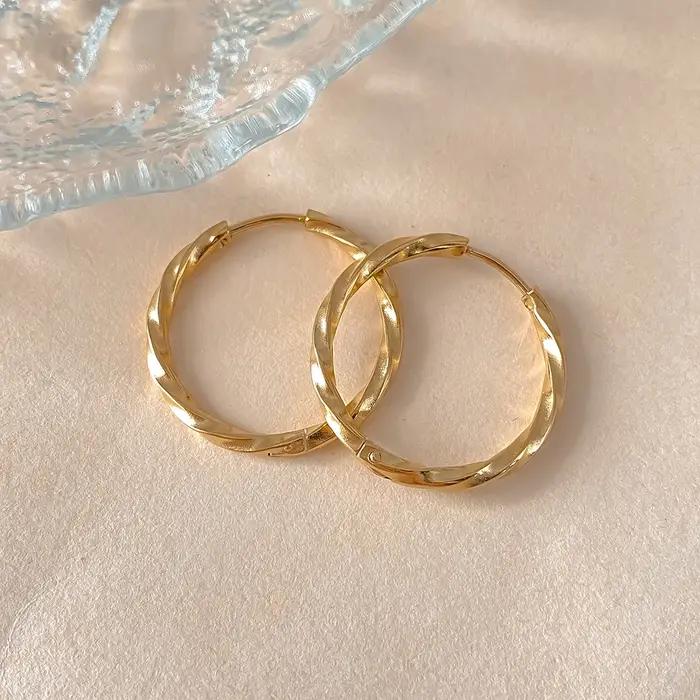 EManco classique Simple boucle d'oreille pour femmes motif géométrique costume diverses Occasions métal polyvalent femme bijoux cadeaux