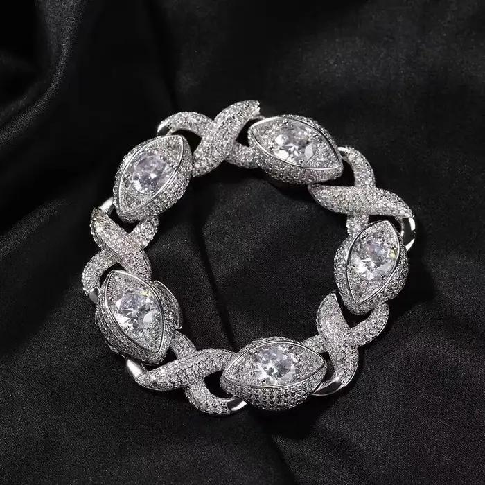Collier Hip Hop Diamant Collier Oeil Infinity Argent