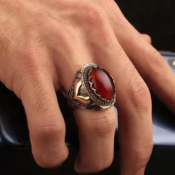 Bague chevalière turque arabe du moyen-orient pour hommes