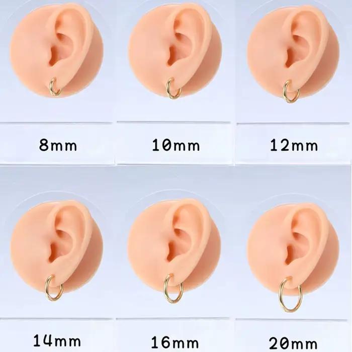 6 paires 6 tailles 18G petites boucles d'oreilles cerceau minuscule Cartilage Helix Daith Tragus Huggie boucles d'oreilles oreille Piercing bijoux dormeur oreille cerceaux