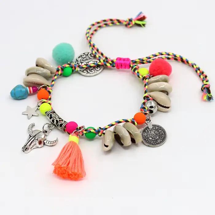 Bracelets de cheville coquillage bohèmes pour femmes ajustables motifs animaux de compagnie plage occasions spéciales