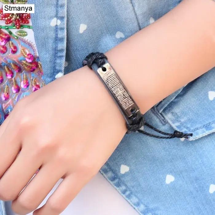 Bracelet chrétien en cuir de vache