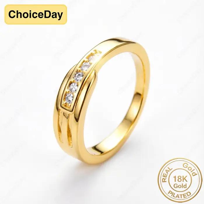 Bague de luxe plaquée or 18 carats avec diamants, accessoires de bijoux élégants pour femmes, cadeau