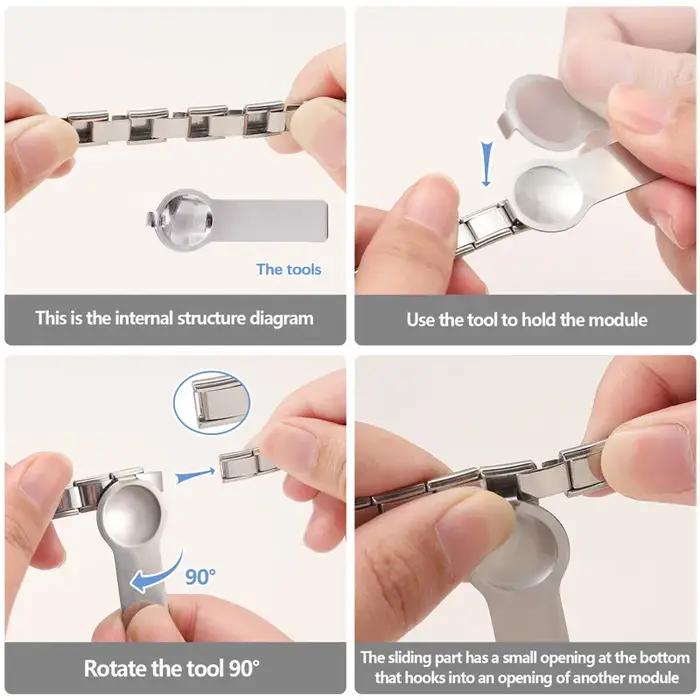 Bracelet à breloques en acier inoxydable