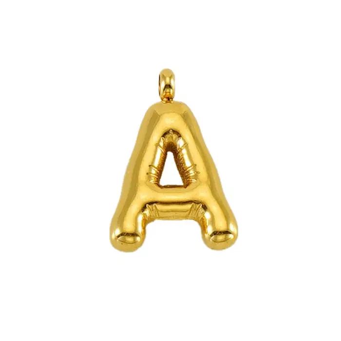 Pendentif lettre personnalisable en acier inoxydable doré alphabet style classique pour femmes occasions spéciales et quotidiennes