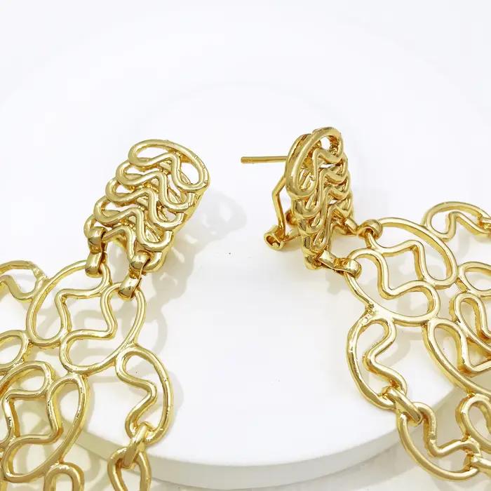 Grandes boucles d'oreilles évidées de Dubaï pour femmes