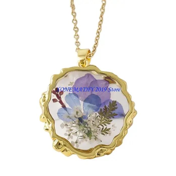 Collier en résine avec pendentif fleur du mois de naissance chaîne réglable pour femmes occasions spéciales anniversaires fêtes
