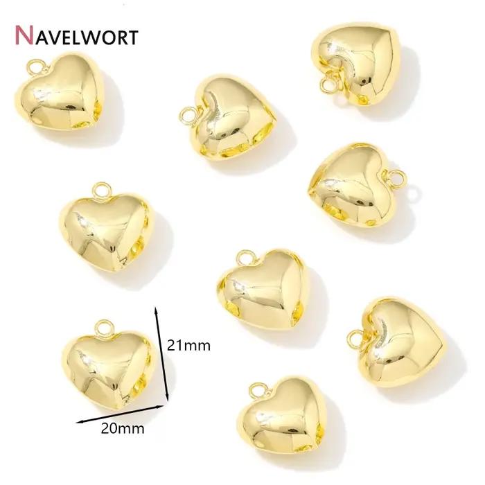 Breloques Cœur Plaquées Or 18 Carats Accessoires de Joaillerie Mode Créative DIY Occasions Spéciales
