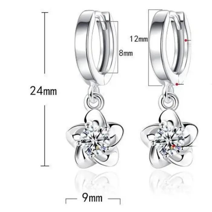 Boucles d'oreilles en argent 925 Zircon pour femmes