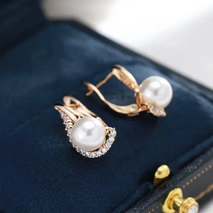 Kinel – boucles d'oreilles de luxe en or Rose pour femmes