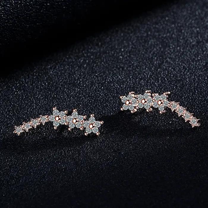 Bling Aaa-Boucles d'oreilles longues manchette d'oreille en argent regardé 925 pour femme