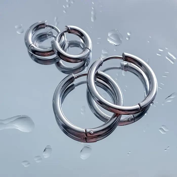 EManco 13-21mm boucle d'oreille en acier inoxydable minimaliste classique
