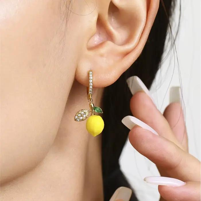 Pendentif citron boucles d'oreilles pendantes correspondant coquille perles collier Bracelet à la main perles colliers Bracelets boucle d'oreille pour les femmes