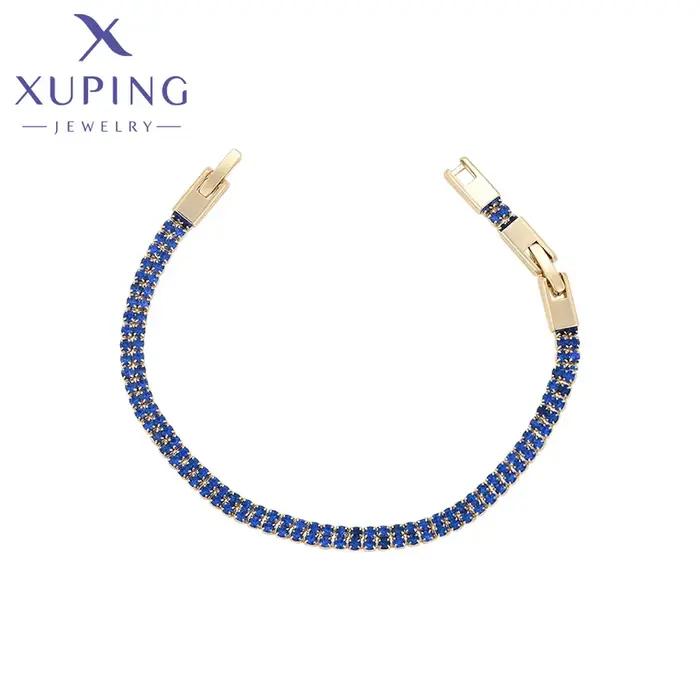Xuping bijoux nouveauté breloque à la mode multicolore pierre couleur or clair Bracelet à main pour