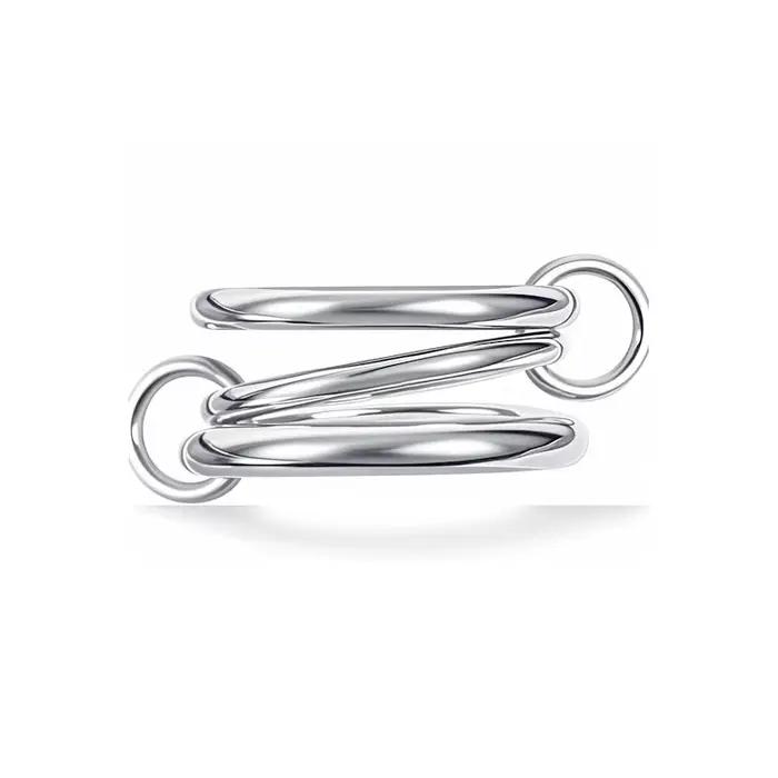 LATS – bague bicolore à trois anneaux en cuivre plaqué or 14K pour femmes, bijoux empilables de Styl