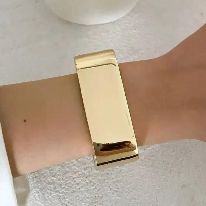 Lacteo Hyperbole Hip Hop Punk empilable métal printemps Bracelet femmes à la mode Vintage épais résine large