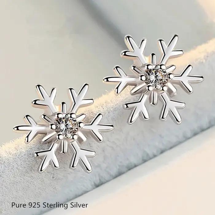 Buyee-Boucles d'oreilles douces en argent regardé 925 pour femmes et filles