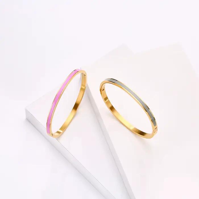 Bracelets de luxe en émail Orange coloré pour femmes, cadeau de fête, à la mode, bijoux originaux en