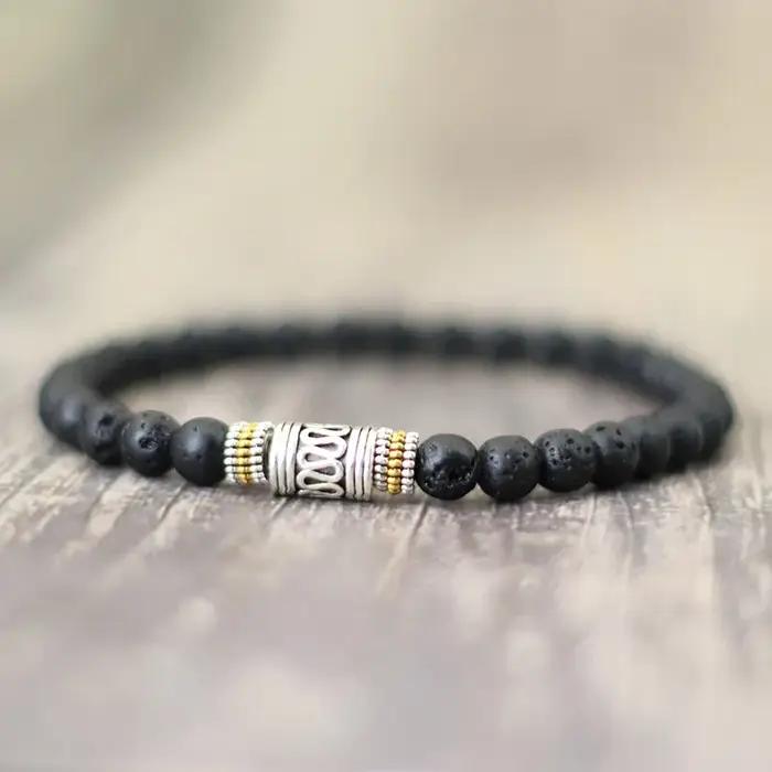 Bracelet minimaliste en pierre naturelle de 6mm