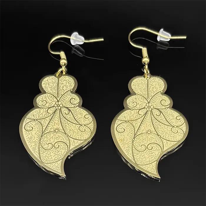 Boucles d'Oreilles Pendantes Sacré-Cœur Chrétien pour Femme et Fille