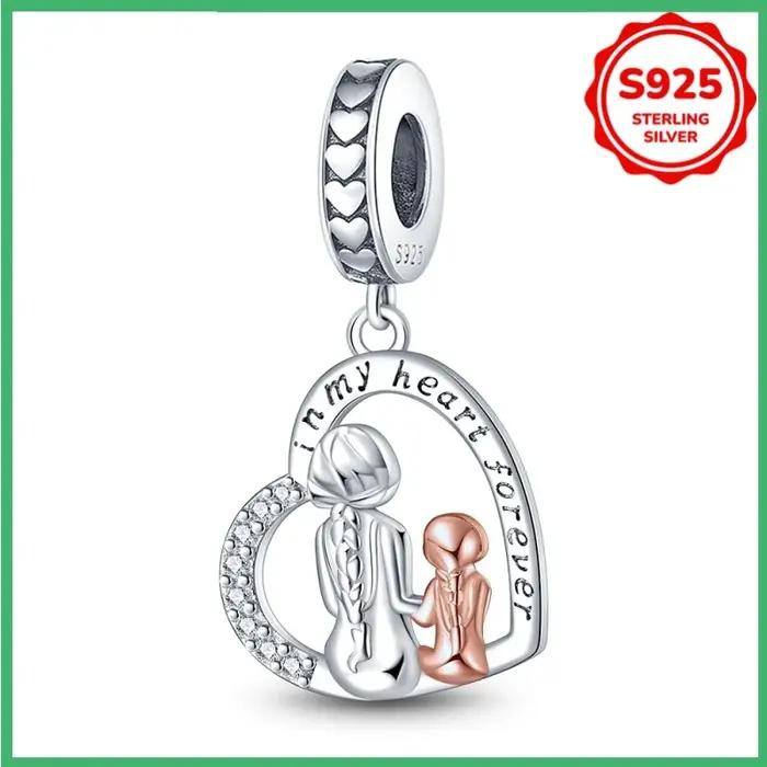 925 argent sterling original mère fille meilleur ami perles breloque bracelet à bricoler soi-même collier fiançailles anniversaire bijoux cadeau