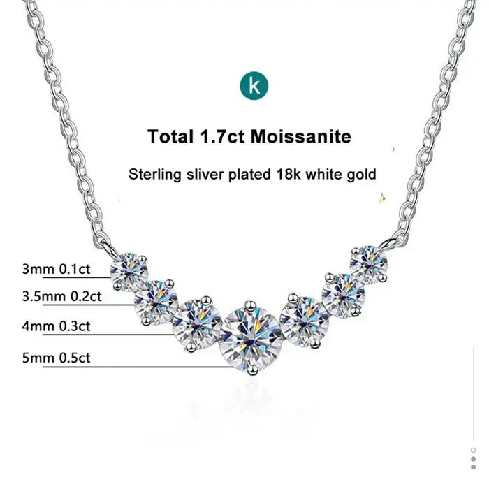 KNOBSPIN D VVS1 Moissanite pendentif colliers pour femmes à la mode bijoux de fête certifié GRA 925 argent plaqué or jaune collier