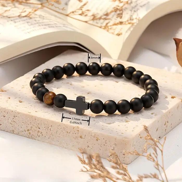 Bracelet élastique en pierre naturelle perlée