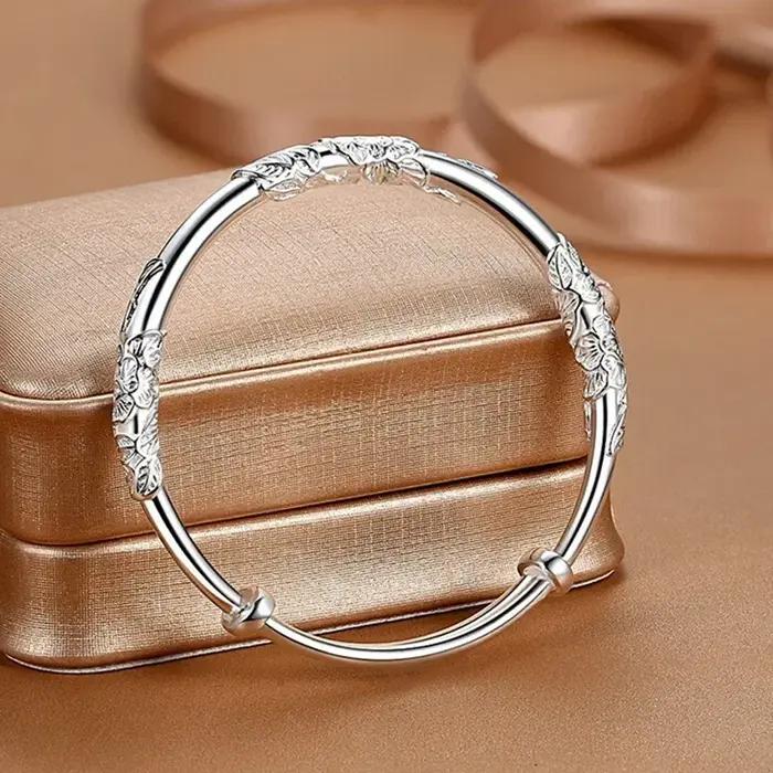 Bracelet à fleurs en argent Sterling 925 pour femmes