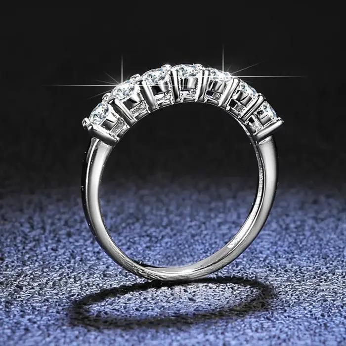 BIChain X-Bague empilable en argent S925 avec pierres précieuses pour femme