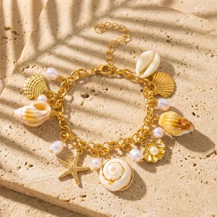 Bracelet Bohème d'Été pour Femme avec Perles et Coquillages